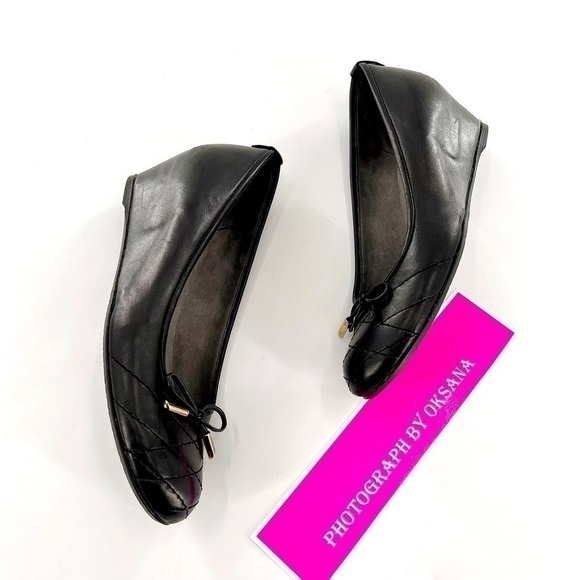 Stuart Weitzman Quilty Black Leather Wedge size 7 M - Picture 10 of 14